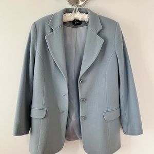 Vintage Dusty Blue Italian Wool & Cashmere Coat Sz 8 / M excellent condition